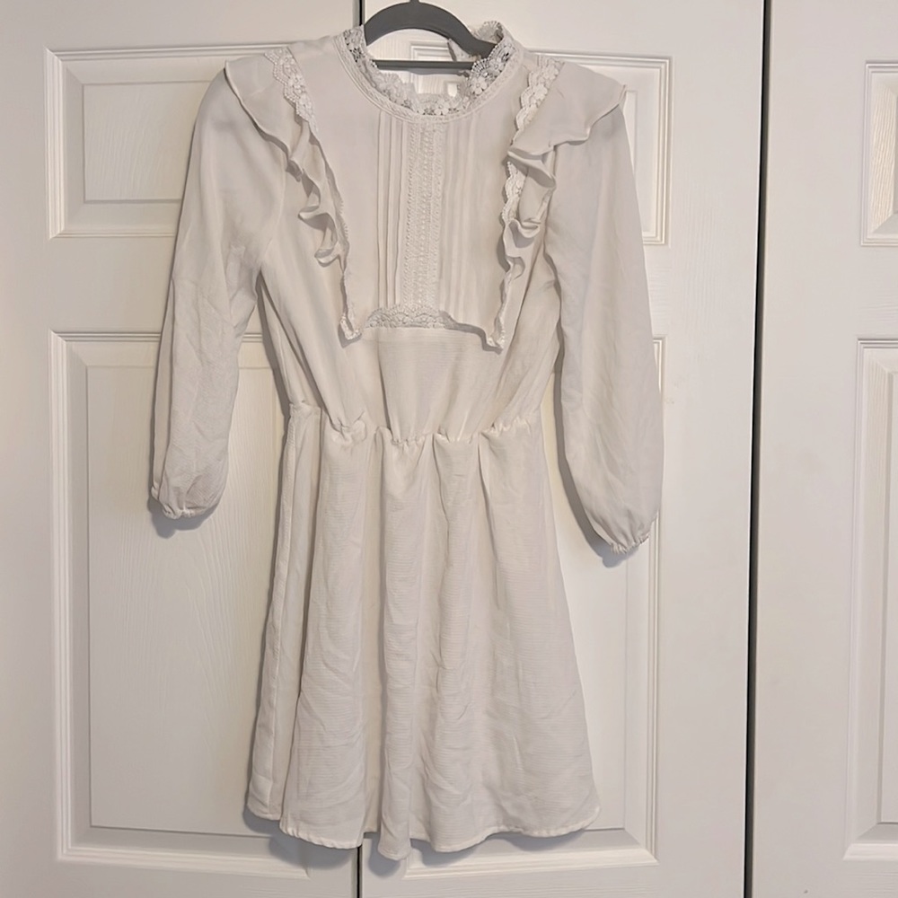 Maid White/Ivory Bibbed Longsleeve Dress Andrée by Unit